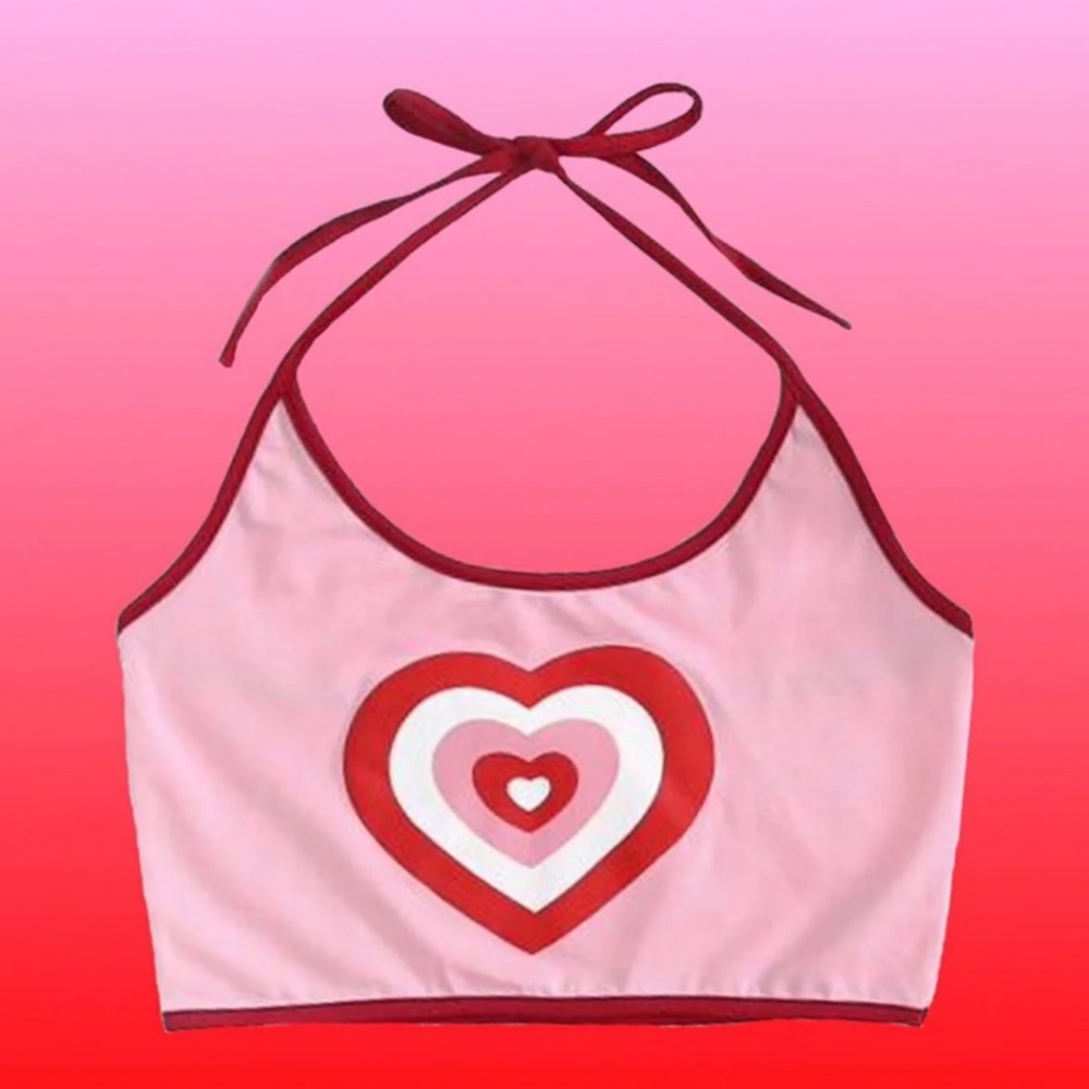 y2k power puff girls heart halter crop